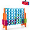KOTEK Giant 4-in-a-Row Game, 3.5 Feet Tall Jumbo 4-to-Score Family Fun Game with Quick-Release Sliders & 42 Large Rings, Oversized Connect Plastic Yard Game Outdoor for Kids & Adults(Baby Blue+Orange) view 1