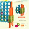 KOTEK Giant 4-in-a-Row Game, 3.5 Feet Tall Jumbo 4-to-Score Family Fun Game with Quick-Release Sliders & 42 Large Rings, Oversized Connect Plastic Yard Game Outdoor for Kids & Adults(Baby Blue+Orange) view 3