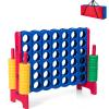 KOTEK Giant 4-in-a-Row Game Set, 3.5 Feet Tall Jumbo 4-to-Score Family Fun Game with Quick-Release Sliders & 42 Large Rings, Oversized Connect Plastic Yard Game Outdoor for Kids & Adults (Red) view 1