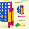 KOTEK Giant 4-in-a-Row Game Set, 3.5 Feet Tall Jumbo 4-to-Score Family Fun Game with Quick-Release Sliders & 42 Large Rings, Oversized Connect Plastic Yard Game Outdoor for Kids & Adults (Red) view 3