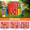 KOTEK Giant 4-in-a-Row Game Set, 3.5 Feet Tall Jumbo 4-to-Score Family Fun Game with Quick-Release Sliders & 42 Large Rings, Oversized Connect Plastic Yard Game Outdoor for Kids & Adults (Green+Red) view 2