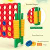 KOTEK Giant 4-in-a-Row Game Set, 3.5 Feet Tall Jumbo 4-to-Score Family Fun Game with Quick-Release Sliders & 42 Large Rings, Oversized Connect Plastic Yard Game Outdoor for Kids & Adults (Green+Red) view 3