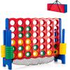 KOTEK Giant 4-in-a-Row Game Set, 3.5 Ft Tall Jumbo 4-to-Score Family Game with Quick-Release Sliders & 42 Large Rings, Oversized Connect Plastic Yard Game Outdoor for Kids & Adults(with Mesh Pocket) view 1