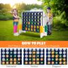 KOTEK Giant 4-to-Score Game, 3.5 Feet Tall Connect Four Yard Game w/Storage Carrying Bag, Release Slider & 42 Rings, Jumbo 4-in-a-Row Indoor & Outdoor Family Game for Kids & Adults (Dark Blue+White) view 3