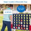 KOTEK Giant 4-in-a-Row Game, 3.5 Ft Tall Jumbo 4-to-Score Family Fun Game with Quick-Release Sliders & 42 Large Rings, Oversized Connect Plastic Yard Game Outdoor for Kids & Adults (Royal Blue+White) view 4