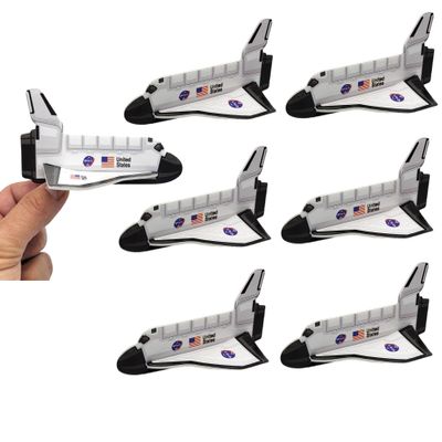 Zugar Land Space Shuttle Foam Gliders (5") Outer Space Cosmos Flying Toys. Plane Fun Jet (Six Gliders)