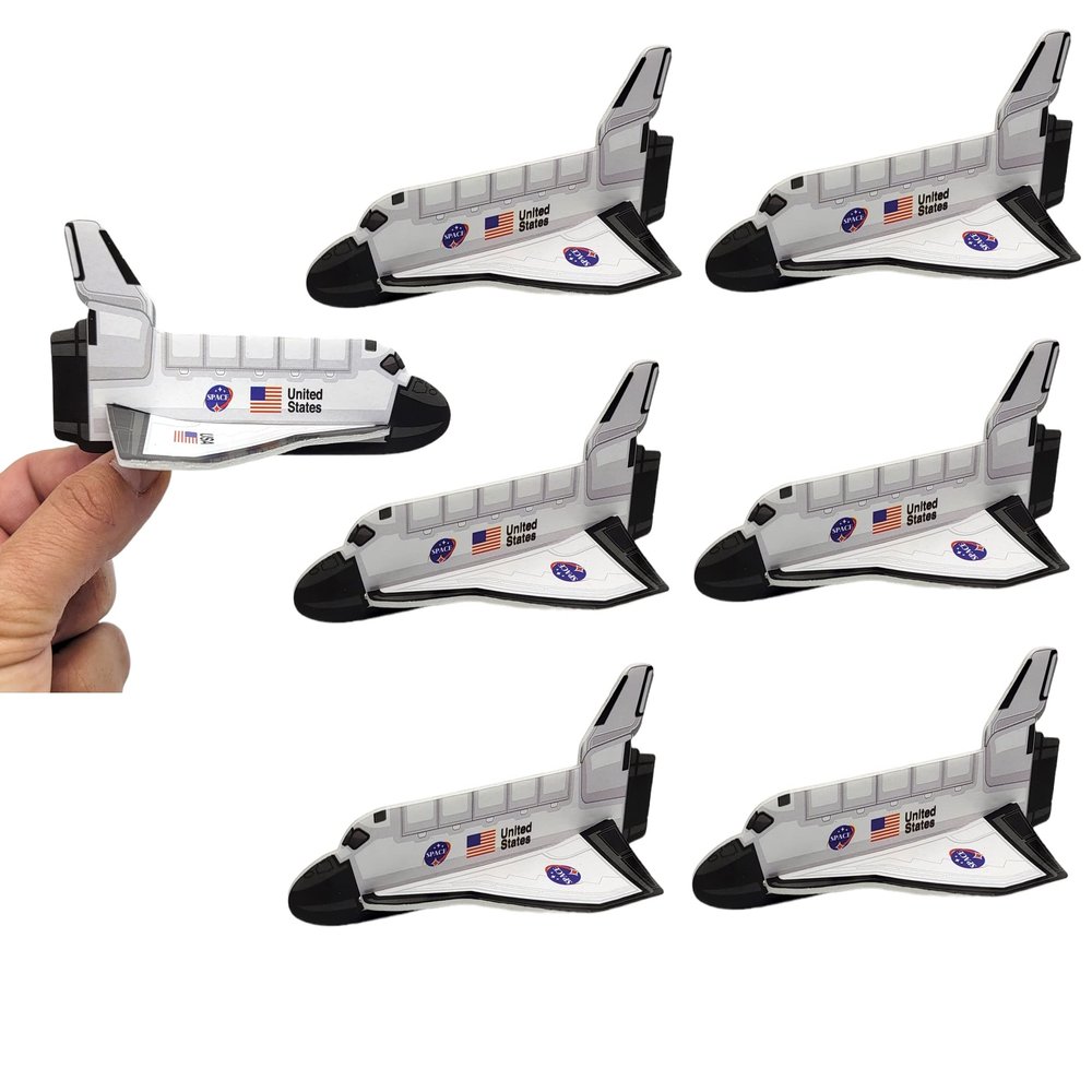 Zugar Land Space Shuttle Foam Gliders (5") Outer Space Cosmos Flying Toys. Plane Fun Jet (Six Gliders)