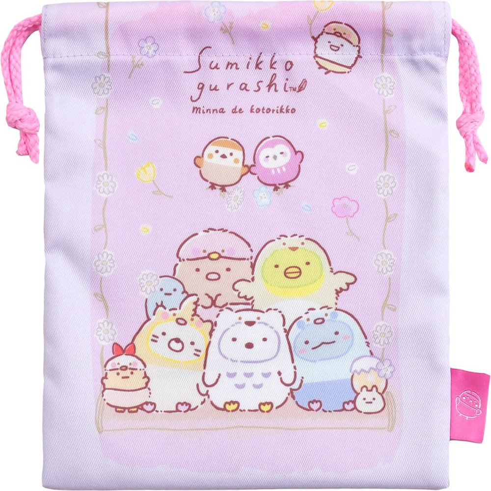 Birds Drawstring Pouch by Sumikko Gurashi