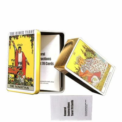 Jayiaine Tarot Cards for Beginners,Oracle Cards Deck with Guidebook Waterproof Cards, Fortune Teller Game Set for Family Reunion Expert Reader for Christmas Birthday, Gold