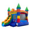 Crossover Inflatable Bounce House with Slide (Without Blower) 18 x 12 x 14.5 Foot Rainbow Smiley Face Bounce House Combo Waterslide with Basketball Hoop, Water Misting System, Stakes and Storage Bag view 1