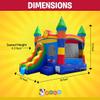 Crossover Inflatable Bounce House with Slide (Without Blower) 18 x 12 x 14.5 Foot Rainbow Smiley Face Bounce House Combo Waterslide with Basketball Hoop, Water Misting System, Stakes and Storage Bag view 2