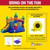 Crossover Inflatable Bounce House with Slide (Without Blower) 18 x 12 x 14.5 Foot Rainbow Smiley Face Bounce House Combo Waterslide with Basketball Hoop, Water Misting System, Stakes and Storage Bag view 3