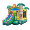 Crossover Inflatable Bounce House with Slide (Without Blower) 18 x 12 x 14.5 Foot Tropical Smiley Face Bounce House Combo Waterslide with Basketball Hoop, Water Misting System, Stakes and Storage Bag view 1