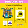 Crossover Inflatable Bounce House with Slide (Without Blower) 18 x 12 x 14.5 Foot Tropical Smiley Face Bounce House Combo Waterslide with Basketball Hoop, Water Misting System, Stakes and Storage Bag view 2