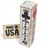 Euchre Suited Trump Club - Combined Trump Indicator/Marker that Also Shows Ranking of Highest Cards in Order - Made in USA (Distressed White) view 1