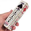 Euchre Suited Trump Club - Combined Trump Indicator/Marker that Also Shows Ranking of Highest Cards in Order - Made in USA (Distressed White) view 2
