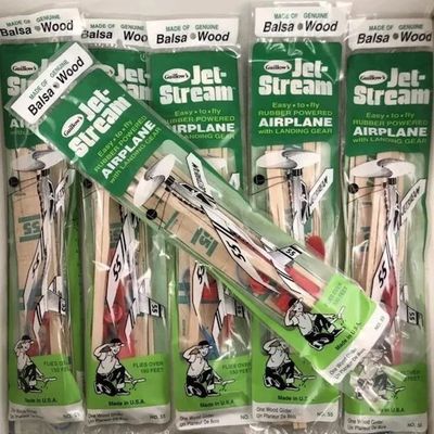 Twelve (12) Guillow's #55 Jetstream Flying Balsa Wood Toy Airplanes