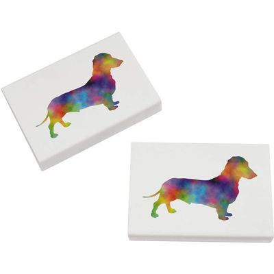 Azeeda 2 x 45mm 'Colourful Dachshund' Erasers/Rubbers (ER00034565)