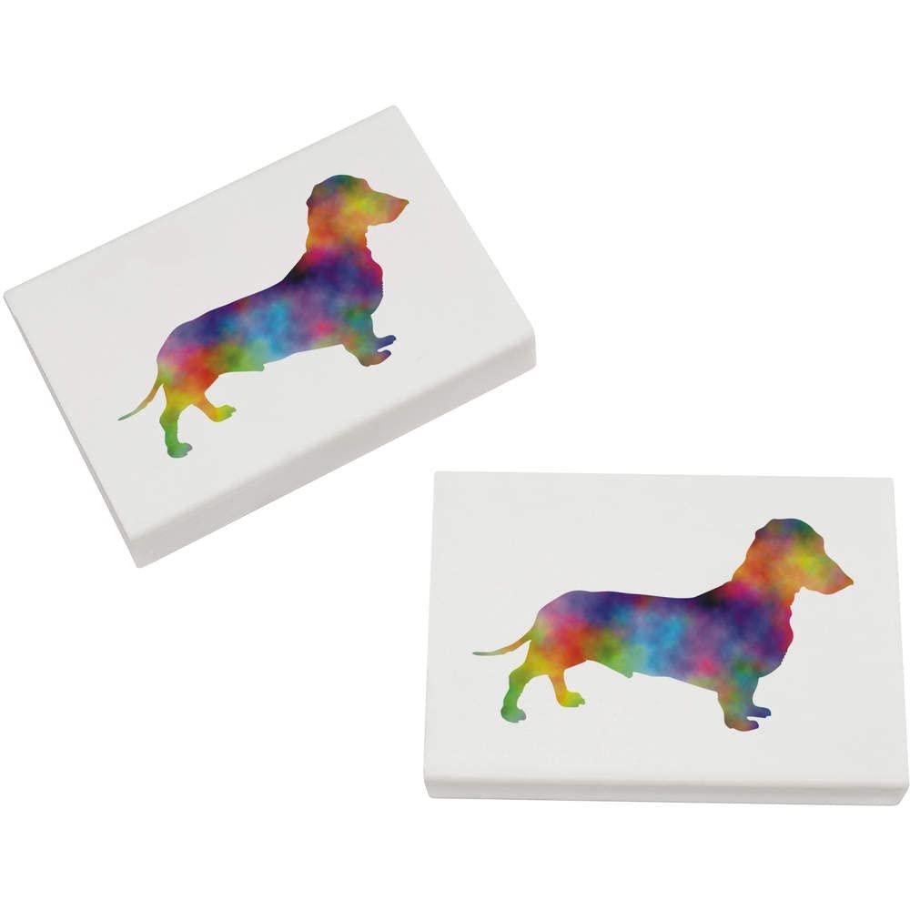 Azeeda 2 x 45mm 'Colourful Dachshund' Erasers/Rubbers (ER00034565)