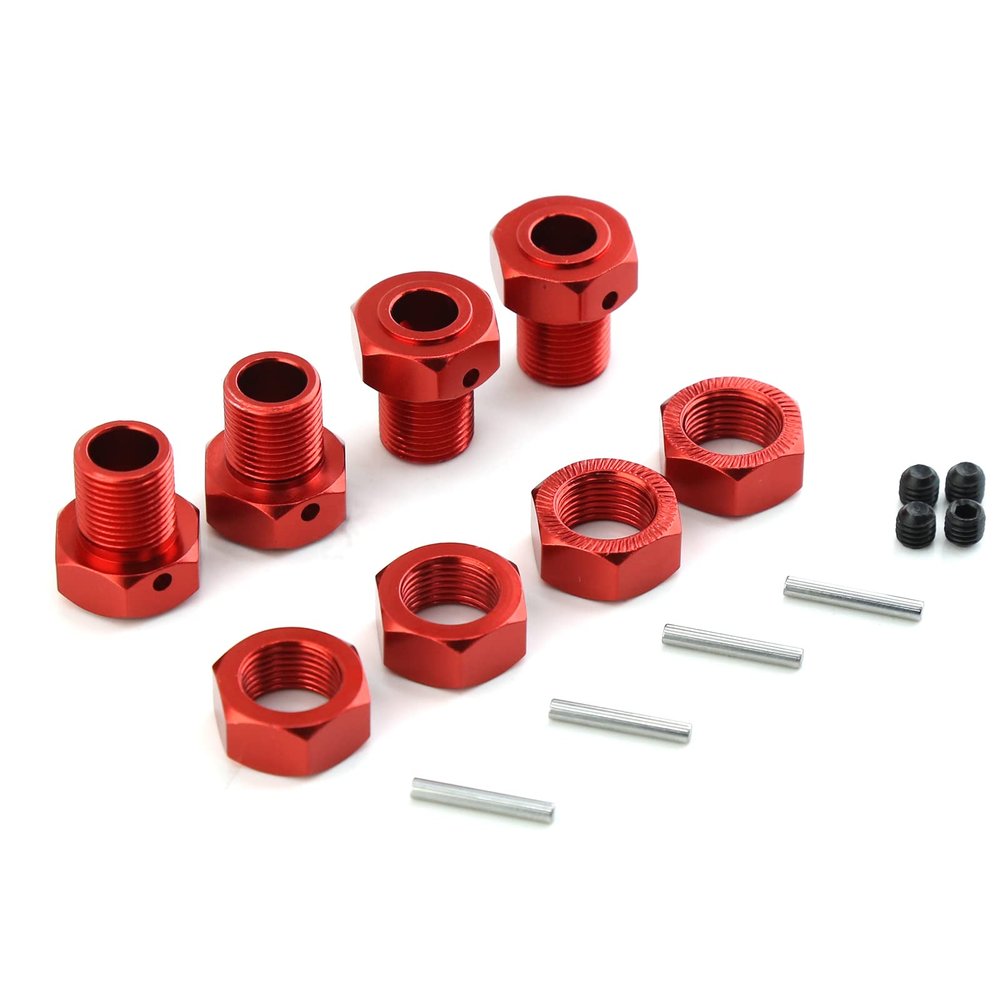 17mm Wheel Hex 5mm Extended and 17mm Wheel Nut Aluminum Alloy for ARRMA Kraton 6S Outcast 6S Notorious 6S Talion 6S Upgrades Parts (Red)