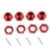 17mm Wheel Hex 4pcs Wheel Nut 4pcs Aluminum Alloy w/Pins for ARRMA Typhon 6S Mojave Upgrades Parts (Red) view 3