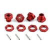 17mm Wheel Hex 4pcs Wheel Nut 4pcs Aluminum Alloy w/Pins for ARRMA Typhon 6S Mojave Upgrades Parts (Red) view 4