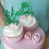 24 Pack St. Patrick's Day Oh Baby Cupcake Toppers Glitter Lucky Four Leaf Oh Baby Cupcake Picks for St.Patrick's Day Irish Clover Shamrock Kids Birthday Party Cupcake Decorations Supplies Green view 4
