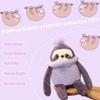 ELAINREN Kawaii Purple Sloth Stuffed Animals Toy Furry Three Toed Sloth Plush Throw Pillow Soft and Fluffy Sloth Plushie Doll for Xmas Gifts/7.8'' view 3