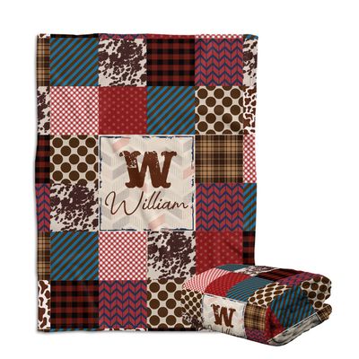 Initials Name Western Baby Blankets, Baby Cowboy Blankets, Personalized Baby Blankets for Boys Girls, Baby Boy Stuff, Custom Baby Blankets Name Fleece Blankets for Son Daughter Newborn Infant