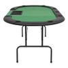 loibinfen Oval Folding 9-Player Games Poker Play Table with Chip Cup Holder Card Game Table Steel Base Casino Green 3 Fold 81.1"x41.7"x29.9" view 4