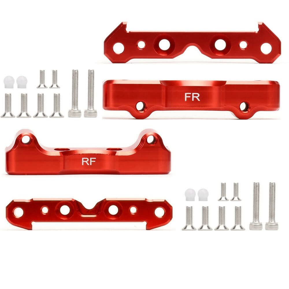 Mesimsple Alloy Front Rear Suspension Mount Set for Arrma 1/5 Kraton Outcast 8S BLX & EXB Upgrade Parts ARA330557 ARA330556 ARA330588 ARA330588 Red