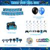 KOTLMIGHT Blue Gamer Birthday Party Decoration - 270Pcs Video Game Gaming Party Supplies For Boys Birthday Party - Table Cover, Plates, Cups, Napkins, Utensils, Stickers, Bracelets Serves 16 Guests view 3