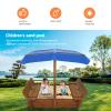 Kids Large Wooden Sandbox, Convertible Cedar Sandbox with Adjustable Canopy & 2 Foldable Bench Seats, Sand Protection, Bottom Liner - Sand Pit for Beach, Garden, Patio, Outdoor (47x47Inch) view 2