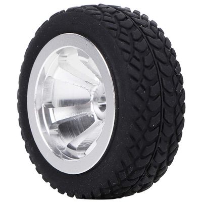 RiToEasysports RC Car Tires, 4PCS Silver Aluminum Tires for 1/28 K989-53 RC Car Model Upgrade Accessories