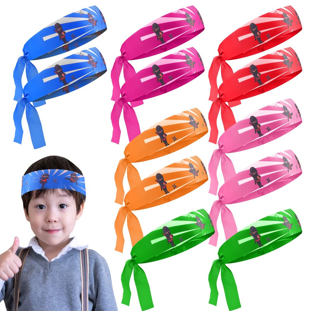 DOSTATNI 24 Pieces Red Ninja Warrior Headbands for Birthday Party Favors, Decorations and Theme Supplies