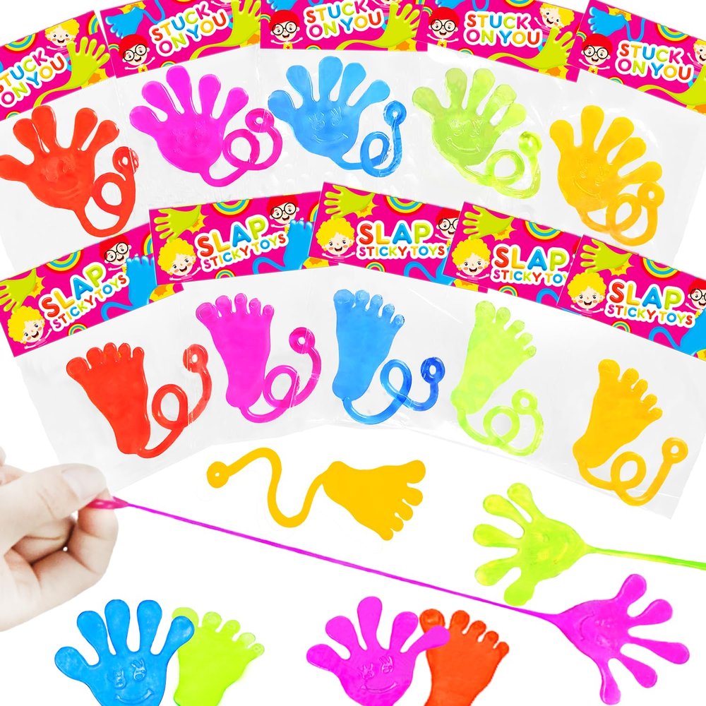 Valentines Party Favors Goodie Bag Stuffer Fillers for Kids (30 PCS), Large Sticky Hands & Feet for Birthday Pinata, Mardi Gras Classroom Students Treat Prize Supplies Toy Gift for Toddlers Boys Girls