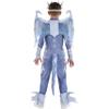 Purple and White Ghostly Dragon Jumpsuit Costume Set - Large (12-14) - Includes Mask & Wings, Ideal for Halloween and Costume Parties view 4