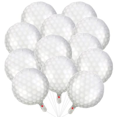 12 Pcs 18 Inch Large Golf Ball Balloons, Mylar Golf Ball Balloons for Golf Themed Birthday Party Decorations Sports Party Decorations