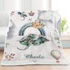 NZOOHY Rainbow Dragon Personalized Sherpa Baby Blankets for Boys Girls,Newborn Custom Name Blanket for Shower Gift 50x60 in view 2