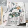 NZOOHY Rainbow Dragon Personalized Sherpa Baby Blankets for Boys Girls,Newborn Custom Name Blanket for Shower Gift 50x60 in view 3