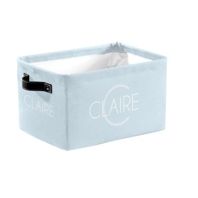 ZAACUSTOM Waterproof Personalized Basket Storage Bin with Name Foldable Personalized Toy Box for Boys Girls Kids Custom Storage Baskets Closet Shelf Nursery Boxes Cubes Organizer with Handles, 1 Pack