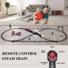 Train Set for Kids Remote Control Steam Locomotive Retro Train, with Railroad Carriages Long Tracks, Battery-Powered Model Train RC Toy Gift for Boys & Girls Ages 3-8 view 2