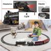 Train Set for Kids Remote Control Steam Locomotive Retro Train, with Railroad Carriages Long Tracks, Battery-Powered Model Train RC Toy Gift for Boys & Girls Ages 3-8 view 4