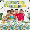 160 Pack Dinosaur Birthday Party Supplies Set Dinosaur Themed Tableware Set Dino Happy Birthday Plates, Plate, Napkins Dino T-Rex Party Decoration Serves 40 view 2