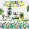 160 Pack Dinosaur Birthday Party Supplies Set Dinosaur Themed Tableware Set Dino Happy Birthday Plates, Plate, Napkins Dino T-Rex Party Decoration Serves 40 view 4