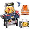Deejoy Kids Tool Bench with Realistic and Electric Drill, Construction Workbench Toys for Toddlers 3-5, Toddler Bench Set for Boys & Girls Age 3-4 (with Work Clothes) view 1