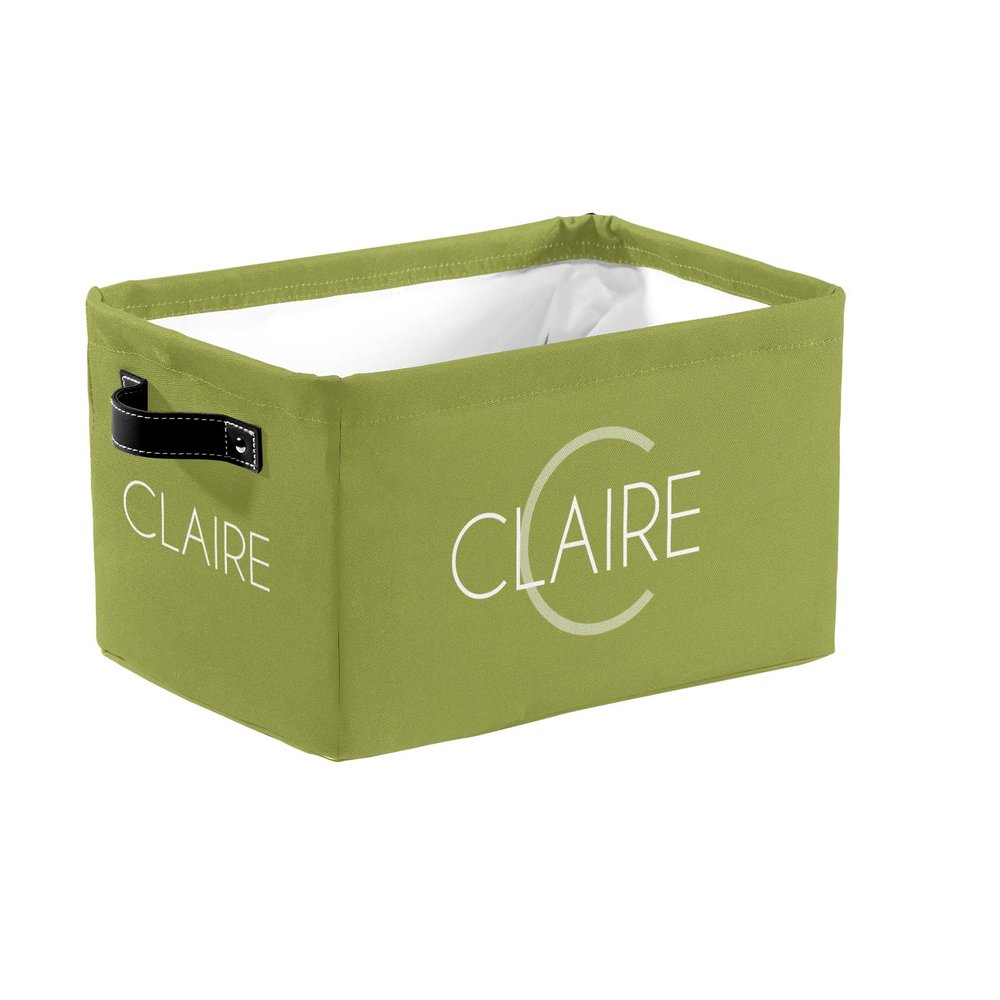 ZAACUSTOM Waterproof Personalized Basket Storage Bin with Name Foldable Personalized Toy Box for Boys Girls Kids Custom Storage Baskets Closet Shelf Nursery Boxes Cubes Organizer with Handles, 1 Pack