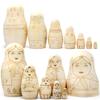 Blank Nesting Dolls Set 7 pcs for Painting and Decorating  Unpainted Wooden Matryoshka Dolls with Pre-Drawn Contours  DIY Art Craft Project view 2