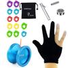 MAGICYOYO V6 Yoyo Pro Responsive Yoyo & Unresponsive Yo-yo for Kids Teens Adults, Profofessional Yo-yos Beginner to Advanced, Yo Yo Metal with Unresponsive Bearing+12 Yoyos Strings+ Bag+ Remover, Blue view 4