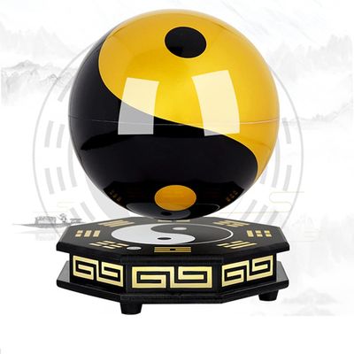Getrelax Magnetic Levitation Floating Taichi Ball 360 Rotating Maglev Yin Yang Eight Diagrams Ball Anti Gravity LED Light Lamp - Fengshui Gifts, Home Office Desk Decor (Eight Diagrams Base)